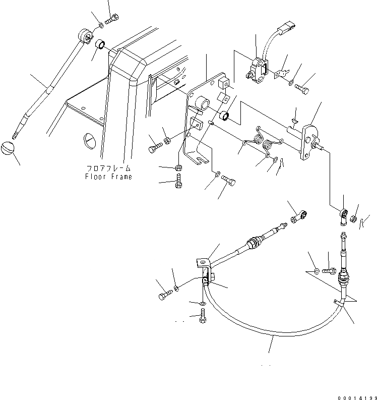 Схема запчастей Komatsu D155AX-5 - РЫЧАГ СТОЯНОЧНОГО ТОРМОЗА(№7-) КАБИНА ОПЕРАТОРА И СИСТЕМА УПРАВЛЕНИЯ