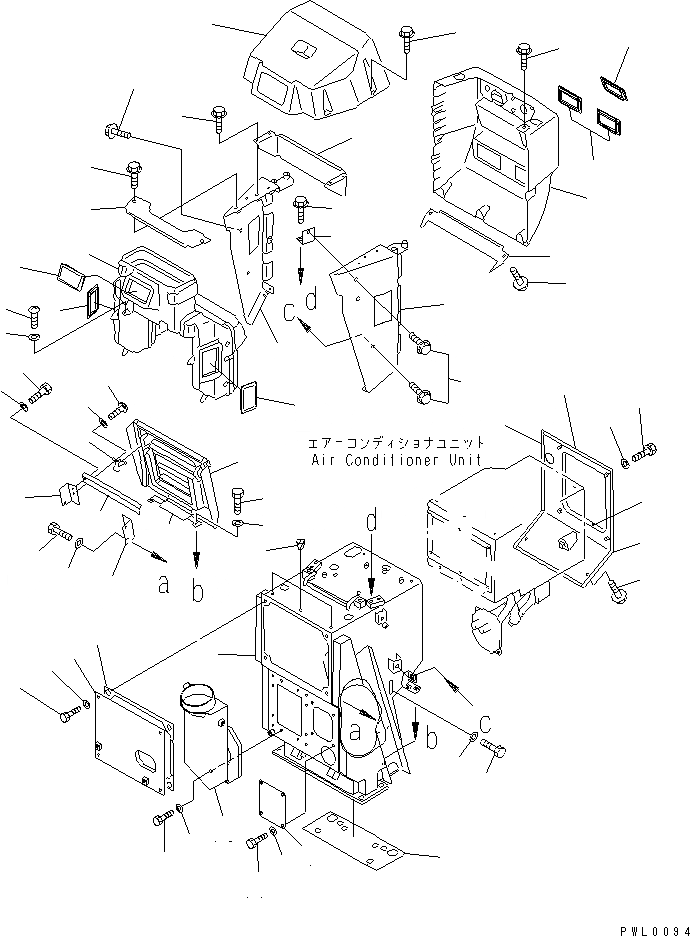 Схема запчастей Komatsu D155AX-5 - ПРИБОРНАЯ ПАНЕЛЬ (БЕЗ КОНДИЦ..) (С БОКОВ. КРЫШКА) (ВОЗДУХОВОДЫ И COVER)(№7-7999) КАБИНА ОПЕРАТОРА И СИСТЕМА УПРАВЛЕНИЯ