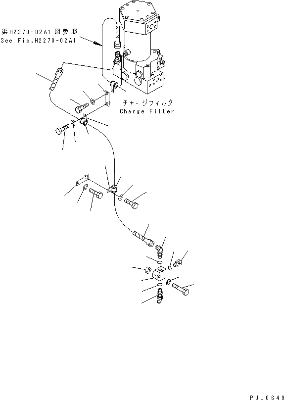 Схема запчастей Komatsu D155AX-5 - НАГНЕТАЮЩ. ЛИНИЯ (НАКЛОНЯЕМ. ОТВАЛ)(№7-7999) ЧАСТИ КОРПУСА
