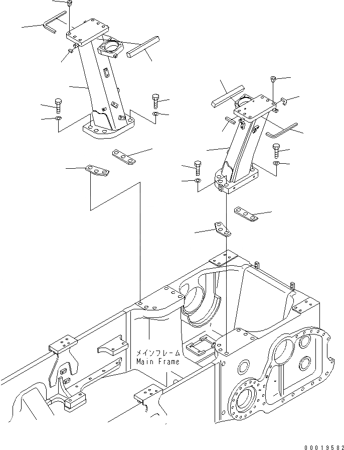 Схема запчастей Komatsu D155AX-5 - ROPS КРЕПЛЕНИЕ (СПЕЦ-Я ДЛЯ СВАЛОК)(№7-) ЧАСТИ КОРПУСА