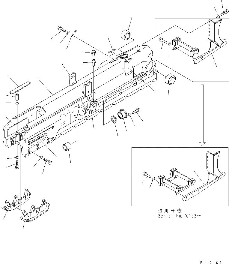Схема запчастей Komatsu D155AX-5 - ГУСЕНИЧНАЯ РАМА (ПРАВ.) (УДЛИНН. ГУСЕНИЦЫ)(№7-79) ХОДОВАЯ