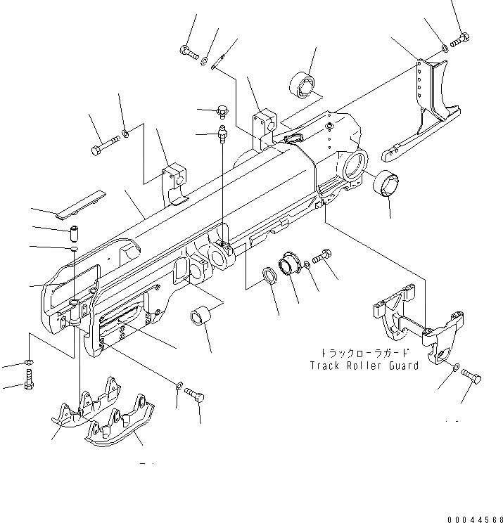 Схема запчастей Komatsu D155AX-5 - ГУСЕНИЧНАЯ РАМА (ПРАВ.)(№7-) ХОДОВАЯ