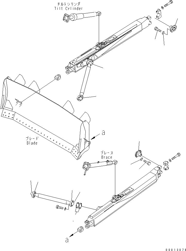 Схема запчастей Komatsu D155AX-5 - DOZER РАМА РУКОЯТЬ И TRUNNION(№7-) РАБОЧЕЕ ОБОРУДОВАНИЕ