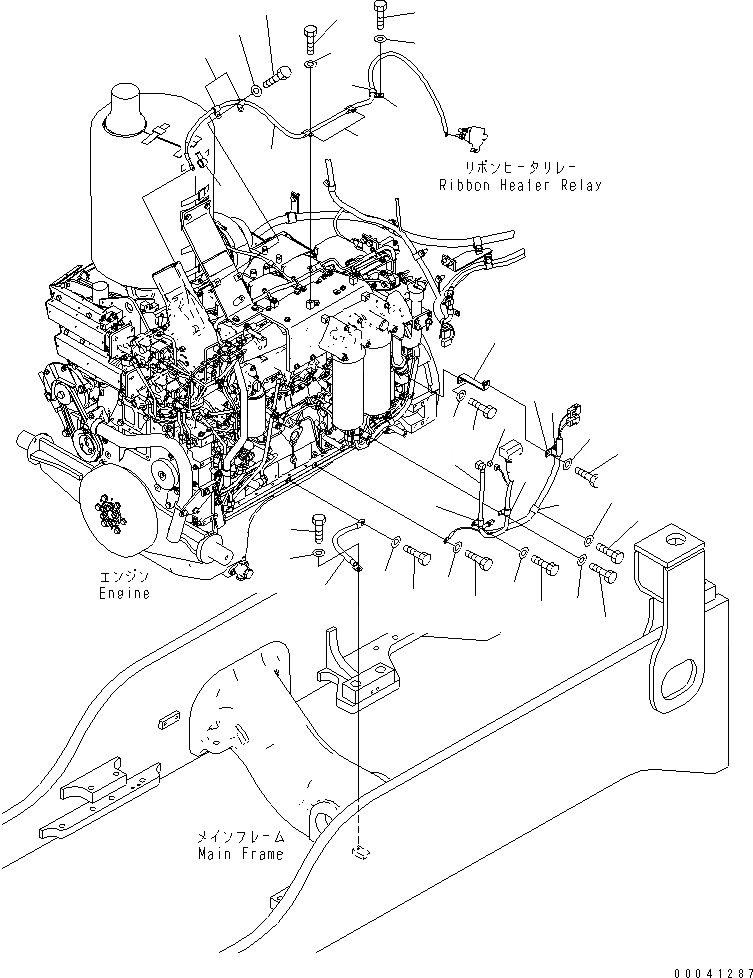 Схема запчастей Komatsu D155AX-6 - ЭЛЕКТРОПРОВОДКА (ДВИГАТЕЛЬ)(№8-) КОМПОНЕНТЫ ДВИГАТЕЛЯ