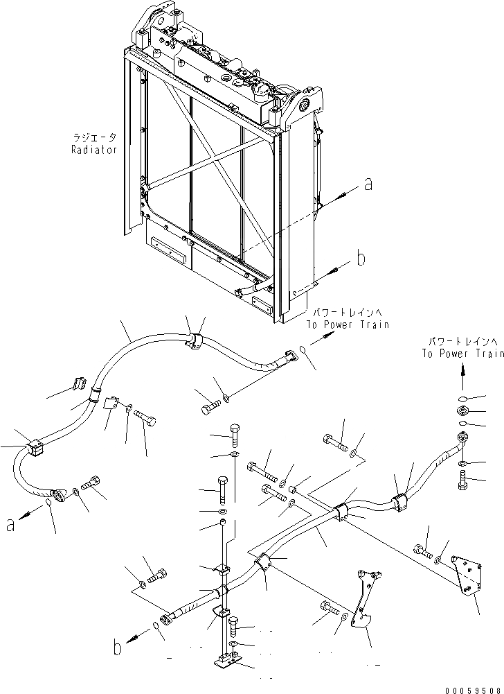 Схема запчастей Komatsu D155AX-6 - ЛИНИЯ МАСЛООХЛАДИТЕЛЯ(СПЕЦ-Я ДЛЯ СВАЛОК)(№8-) СИСТЕМА ОХЛАЖДЕНИЯ