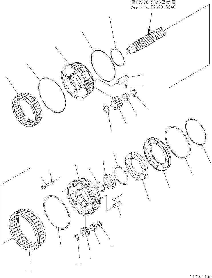 Схема запчастей Komatsu D155AX-6 - ТРАНСМИССИЯ (1 И 2 НЕСУЩИЙ ЭЛЕМЕНТ)(№8-) СИЛОВАЯ ПЕРЕДАЧА И КОНЕЧНАЯ ПЕРЕДАЧА