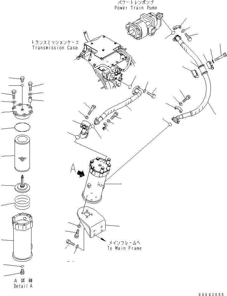 Схема запчастей Komatsu D155AX-6 - СИЛОВАЯ ГИДРОЛИНИЯ(№8-) СИЛОВАЯ ПЕРЕДАЧА И КОНЕЧНАЯ ПЕРЕДАЧА