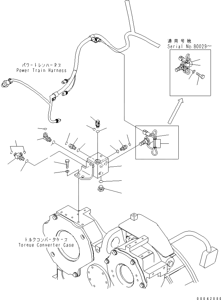 Схема запчастей Komatsu D155AX-6 - СИЛОВАЯ ПЕРЕДАЧА МАСЛ. ЛИНИЯ (СТОПОРН. КЛАПАН)(№8-) СИЛОВАЯ ПЕРЕДАЧА И КОНЕЧНАЯ ПЕРЕДАЧА