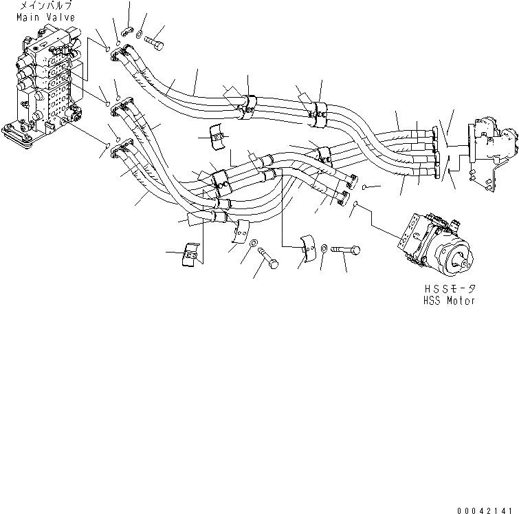 Схема запчастей Komatsu D155AX-6 - РЫХЛИТЕЛЬ H.S.S. ТРУБЫ (ОДИНОЧН. НАКЛОН. СПЕЦ-Я.)(№8-877) ГИДРАВЛИКА