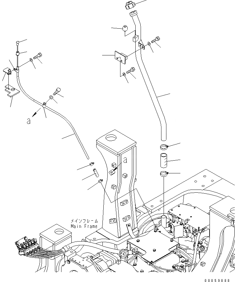 Схема запчастей Komatsu D155AX-6 - УРОВЕНЬ GAUGE ТРУБЫ (СПЕЦ-Я ДЛЯ СВАЛОК)(№8-) ОСНОВН. РАМА И КОМПОНЕНТЫ