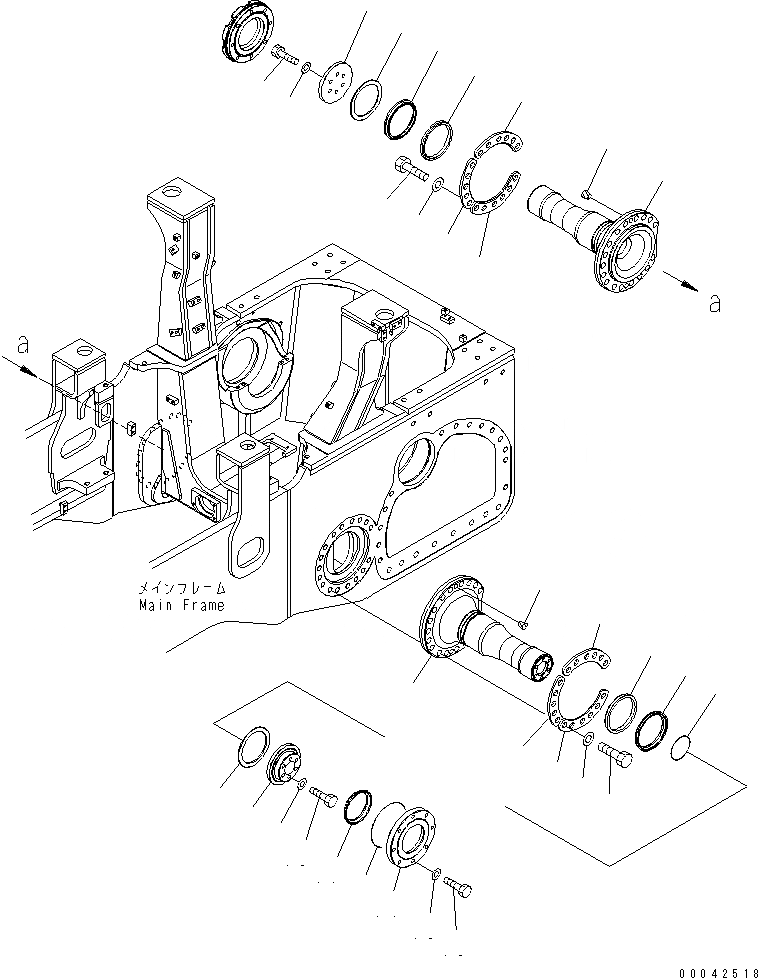 Схема запчастей Komatsu D155AX-6 - ПОВОРОТН. ШКВОРЕНЬ (ОДИНОЧН. НАКЛОН.)(№8-) ОСНОВН. РАМА И КОМПОНЕНТЫ