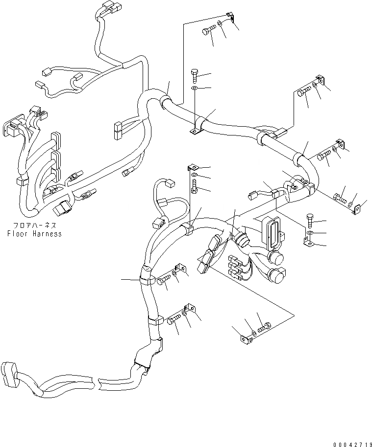 Схема запчастей Komatsu D155AX-6 - ОСНОВН. КОНСТРУКЦИЯ (ПРОВОДКА) (КРЕПЛЕНИЕ) (/)(№8-) КАБИНА ОПЕРАТОРА И СИСТЕМА УПРАВЛЕНИЯ