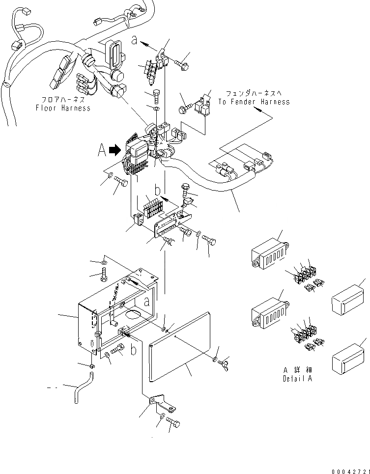 Схема запчастей Komatsu D155AX-6 - ОСНОВН. КОНСТРУКЦИЯ (ПРОВОДКА И ПРЕДОХРАНИТЕЛЬ)(№8-) КАБИНА ОПЕРАТОРА И СИСТЕМА УПРАВЛЕНИЯ