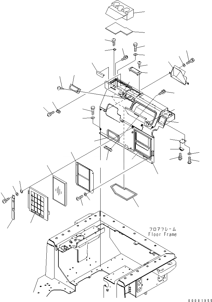 Схема запчастей Komatsu D155AX-6 - ОСНОВН. КОНСТРУКЦИЯ (КОНДИЦ. ВОЗДУХА COVER) (MSHA)(№877-) КАБИНА ОПЕРАТОРА И СИСТЕМА УПРАВЛЕНИЯ