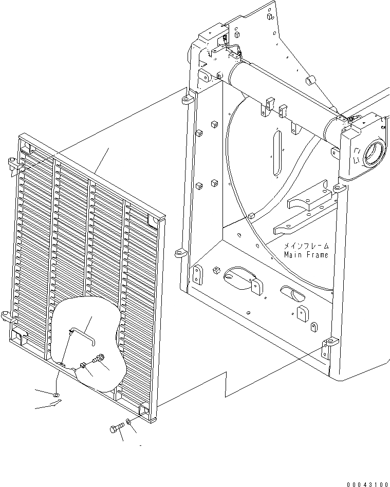 Схема запчастей Komatsu D155AX-6 - ЗАСЛОНКА РАДИАТОРА (LATTICE)(№8-) ЧАСТИ КОРПУСА