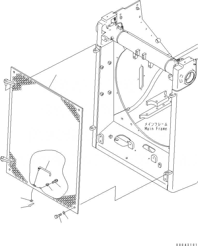 Схема запчастей Komatsu D155AX-6 - ЗАСЛОНКА РАДИАТОРА (ПЕРФОРИРОВАНН.)(№8-) ЧАСТИ КОРПУСА