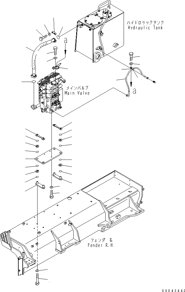 Схема запчастей Komatsu D155AX-6 - КРЫЛО (C.L.S.S. КЛАПАН) (ШЛАНГИ И КРЕПЛЕНИЕ)(№887-) ЧАСТИ КОРПУСА