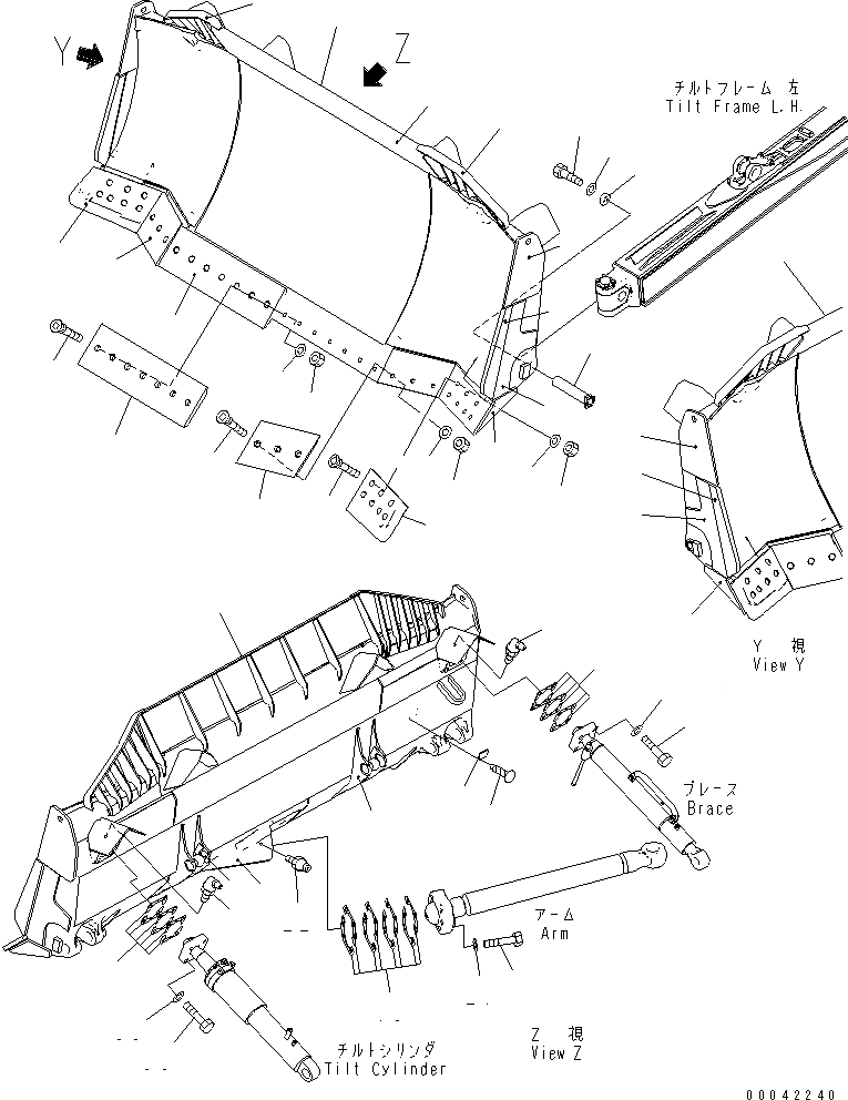 Схема запчастей Komatsu D155AX-6 - ОТВАЛ SIGMADOZER(№8-87) РАБОЧЕЕ ОБОРУДОВАНИЕ