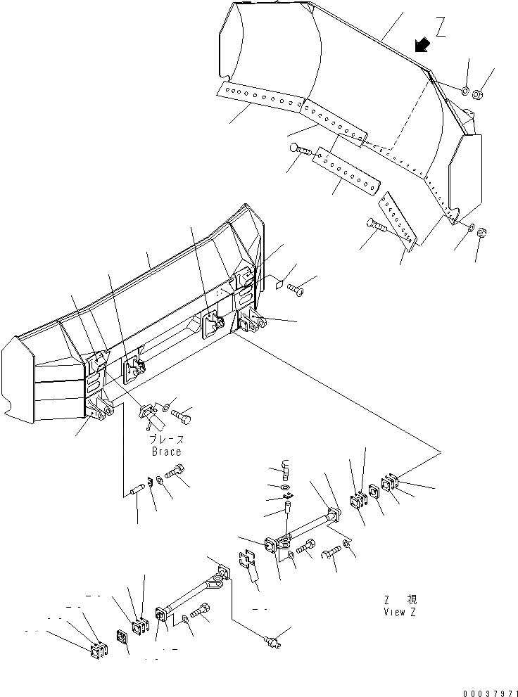 Схема запчастей Komatsu D155AX-6 - ОТВАЛ УГОЛЬН. DOZER(№8-) РАБОЧЕЕ ОБОРУДОВАНИЕ