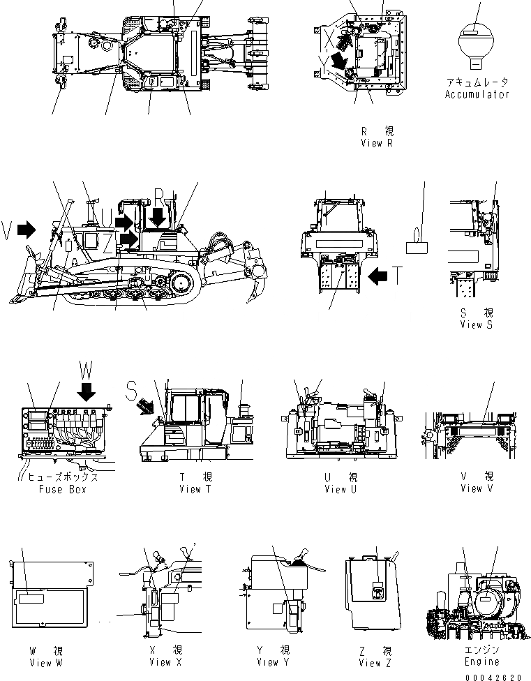 Схема запчастей Komatsu D155AX-6 - МАРКИРОВКА (АНГЛ.) (США)(№8-88) МАРКИРОВКА