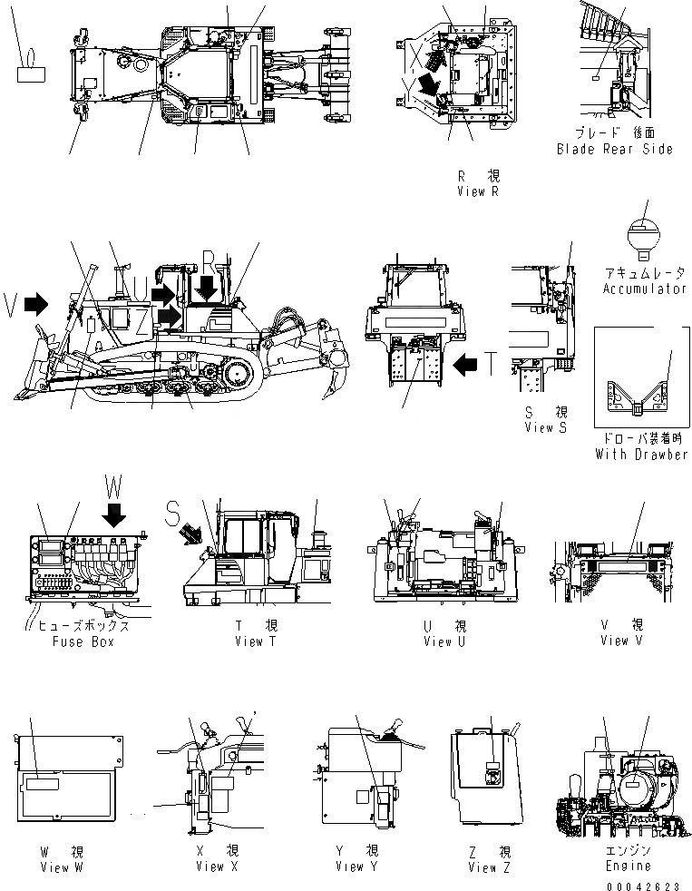 Схема запчастей Komatsu D155AX-6 - МАРКИРОВКА (ФРАНЦИЯ) (ЕС)(№8-88) МАРКИРОВКА