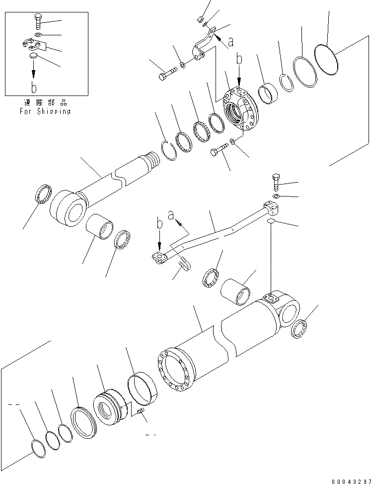 Схема запчастей Komatsu D155AX-6 - РЫХЛИТЕЛЬ ГИДРОЦИЛИНДР ПОДЪЕМА(№8-) ОСНОВН. КОМПОНЕНТЫ И РЕМКОМПЛЕКТЫ