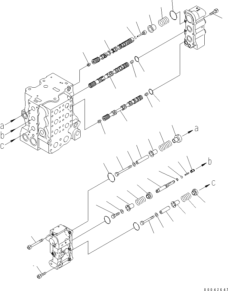 Схема запчастей Komatsu D155AX-6 - УПРАВЛЯЮЩ. КЛАПАН (ОДИНОЧН. НАКЛОН.) (C.L.S.S.КЛАПАН) (/9)(№8-) ОСНОВН. КОМПОНЕНТЫ И РЕМКОМПЛЕКТЫ