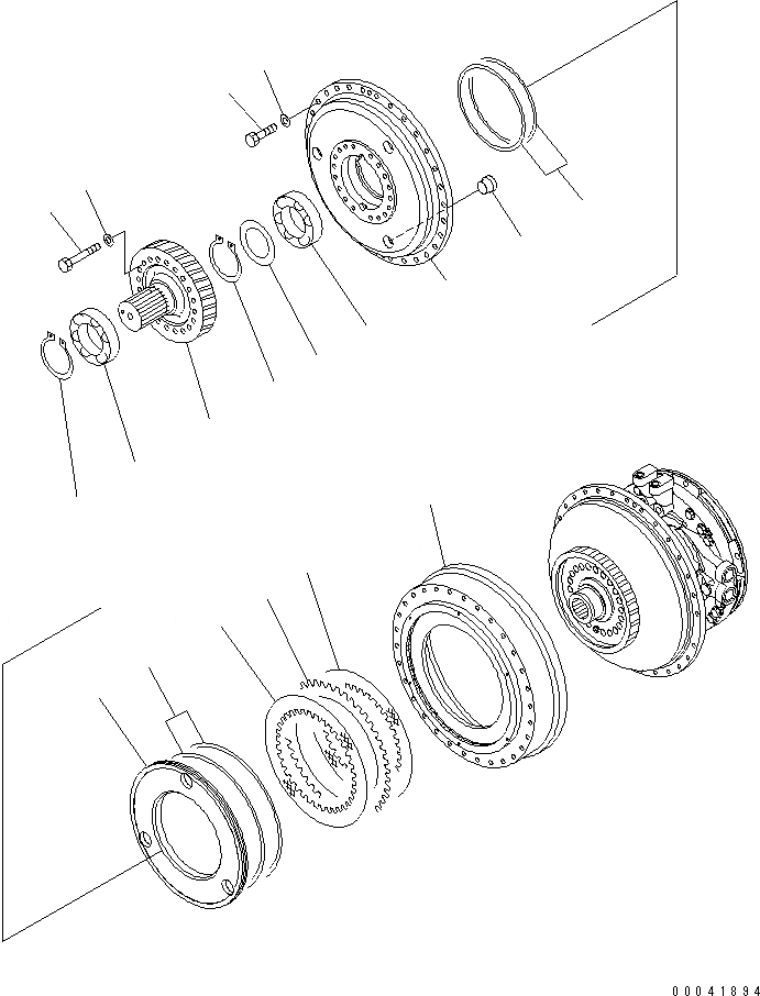 Схема запчастей Komatsu D155AX-6A - ГИДРОТРАНСФОРМАТОР (ВХОД БЛОК И КОРПУС ПРИВОДА БЛОК)(№8-) СИЛОВАЯ ПЕРЕДАЧА И КОНЕЧНАЯ ПЕРЕДАЧА