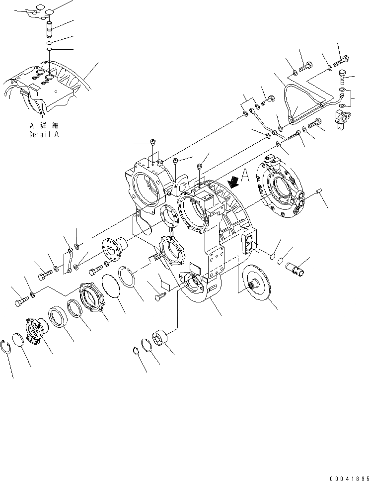 Схема запчастей Komatsu D155AX-6A - ГИДРОТРАНСФОРМАТОР (КОРПУС БЛОК И SCA-НАСОС БЛОК)(№8-) СИЛОВАЯ ПЕРЕДАЧА И КОНЕЧНАЯ ПЕРЕДАЧА