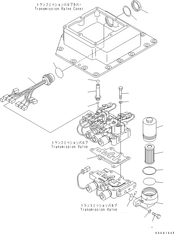 Схема запчастей Komatsu D155AX-6A - КЛАПАН ТРАНСМИССИИ (/)¤ ФИЛЬТР. И Э/ПРОВОДКА(№8-) СИЛОВАЯ ПЕРЕДАЧА И КОНЕЧНАЯ ПЕРЕДАЧА