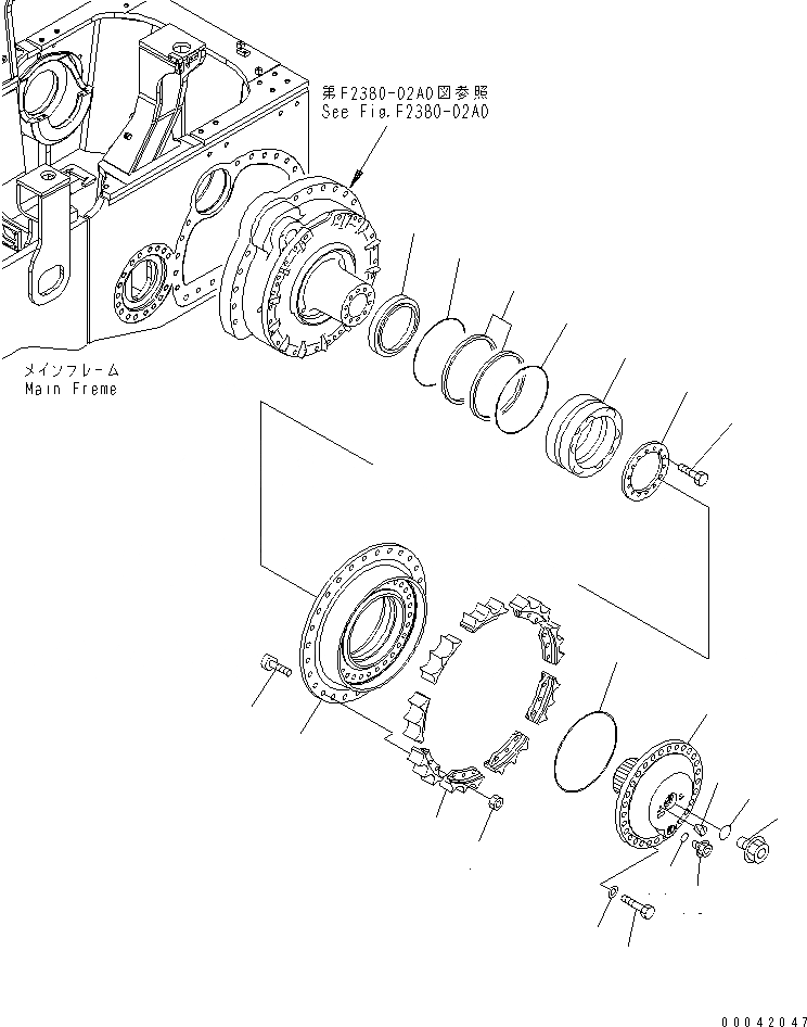 Схема запчастей Komatsu D155AX-6A - КОНЕЧНАЯ ПЕРЕДАЧА (ЗВЕЗДОЧКА И ВТУЛКА) (ЛЕВ.)(№8-) СИЛОВАЯ ПЕРЕДАЧА И КОНЕЧНАЯ ПЕРЕДАЧА