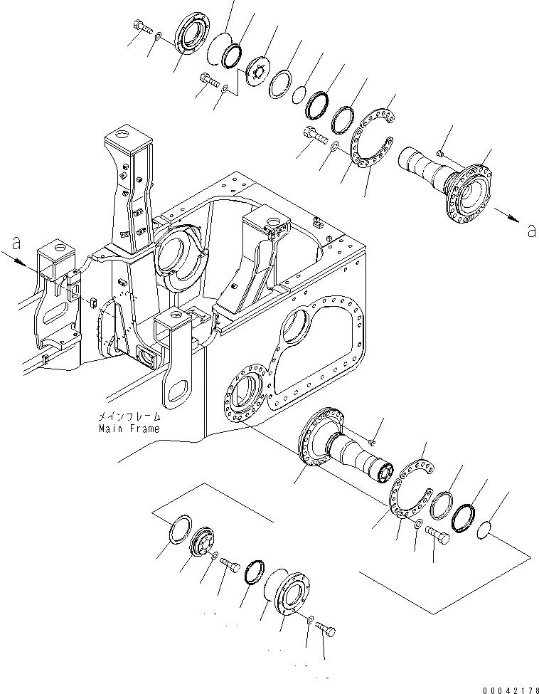 Схема запчастей Komatsu D155AX-6A - ПОВОРОТН. ШКВОРЕНЬ (ДВОЙН. НАКЛОН.)(№8-) ОСНОВН. РАМА И КОМПОНЕНТЫ