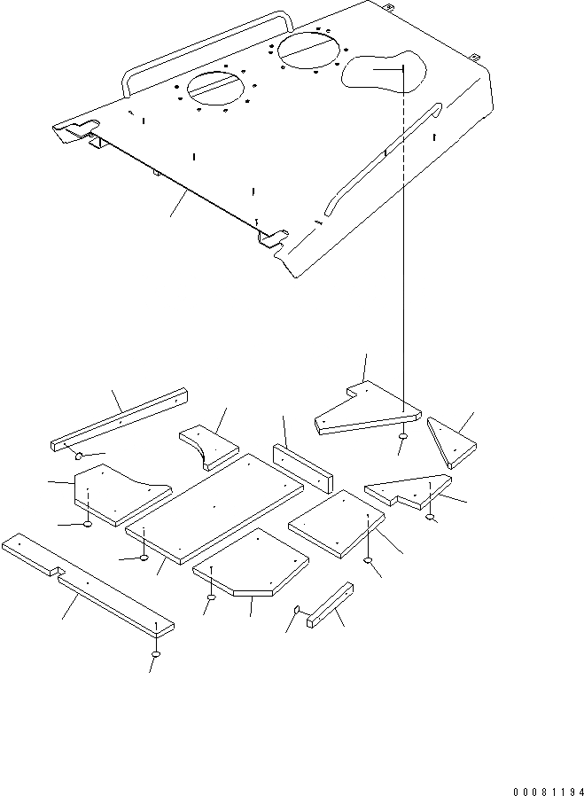 Схема запчастей Komatsu D155AX-6A - КАПОТ (НИЗ. NOIES СПЕЦ-Я.)(№89-) ЧАСТИ КОРПУСА
