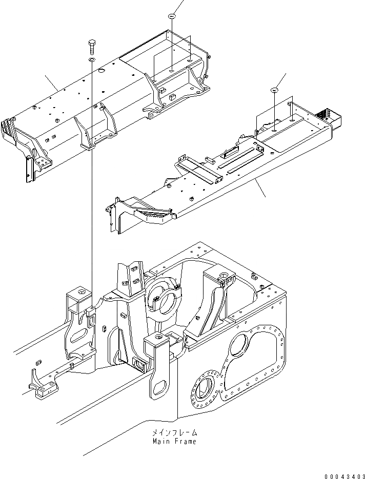 Схема запчастей Komatsu D155AX-6A - КРЫЛО(№8-) ЧАСТИ КОРПУСА