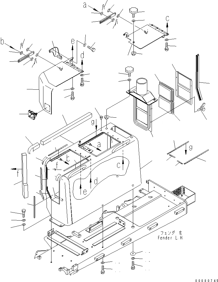 Схема запчастей Komatsu D155AX-6A - КРЫЛО  (КРЫШКАЛЕВ.) (MSHA) (СПЕЦ-Я ДЛЯ СВАЛОК)(№877-8887) ЧАСТИ КОРПУСА