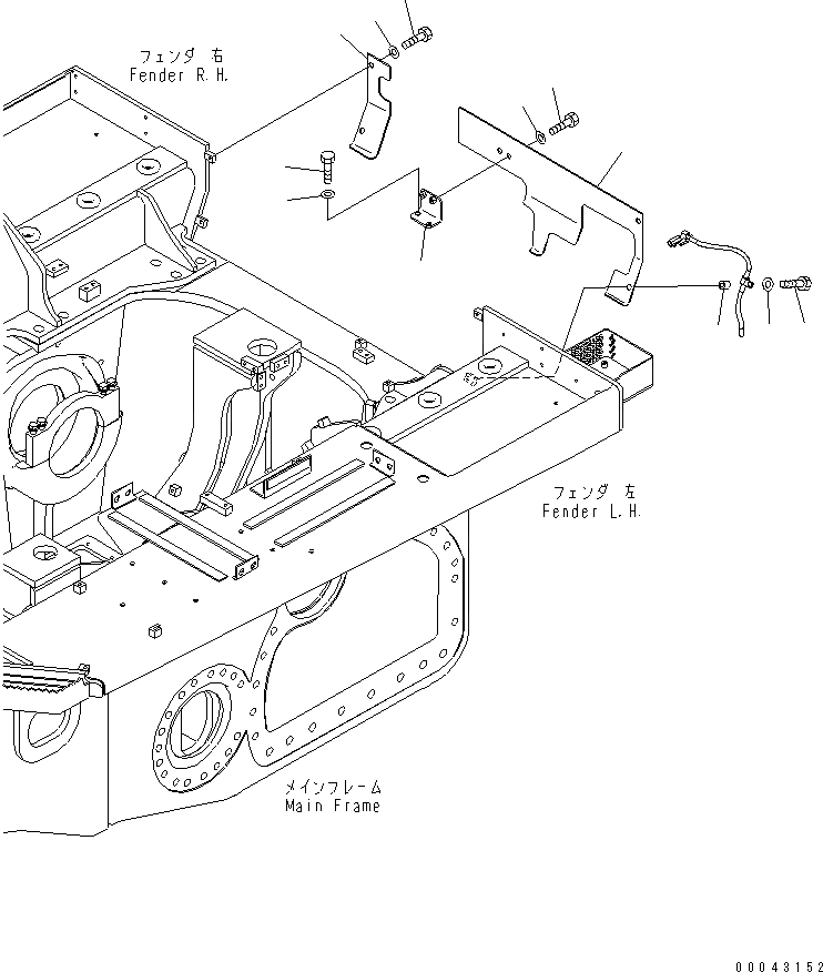 Схема запчастей Komatsu D155AX-6A - ЗАДН. КРЫШКА(№8-) ЧАСТИ КОРПУСА