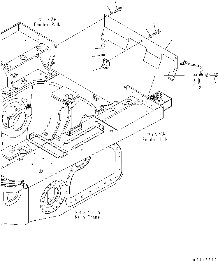 Схема запчастей Komatsu D155AX-6A - ЗАДН. КРЫШКА (РЫХЛИТЕЛЬ LESS)(№8-) ЧАСТИ КОРПУСА