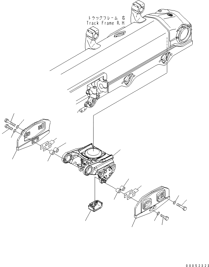 Схема запчастей Komatsu D155AX-6A - ГУСЕНИЧНАЯ РАМА (ТЕЛЕЖКА) (ПРАВ.) (ДЛЯ ПОЛН. ЗАЩИТА КАТКОВ¤)(№8-) ХОДОВАЯ