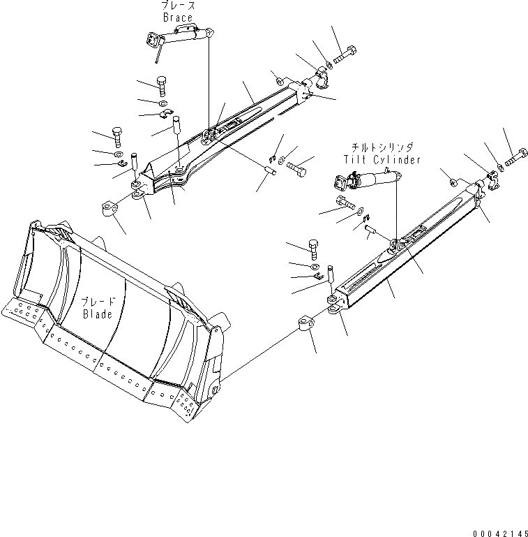 Схема запчастей Komatsu D155AX-6A - DOZER РАМА(№8-) РАБОЧЕЕ ОБОРУДОВАНИЕ
