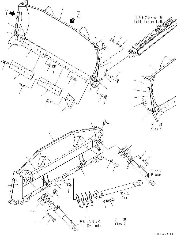 Схема запчастей Komatsu D155AX-6A - ОТВАЛ ПОЛУСФЕРИЧ. ОТВАЛ(№8-) РАБОЧЕЕ ОБОРУДОВАНИЕ
