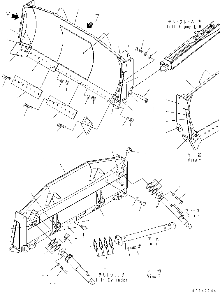 Схема запчастей Komatsu D155AX-6A - ОТВАЛ ПОЛУСФЕРИЧ. ОТВАЛ (С ТОЛКАЮЩ. ПЛАСТИНА)(№8-) РАБОЧЕЕ ОБОРУДОВАНИЕ