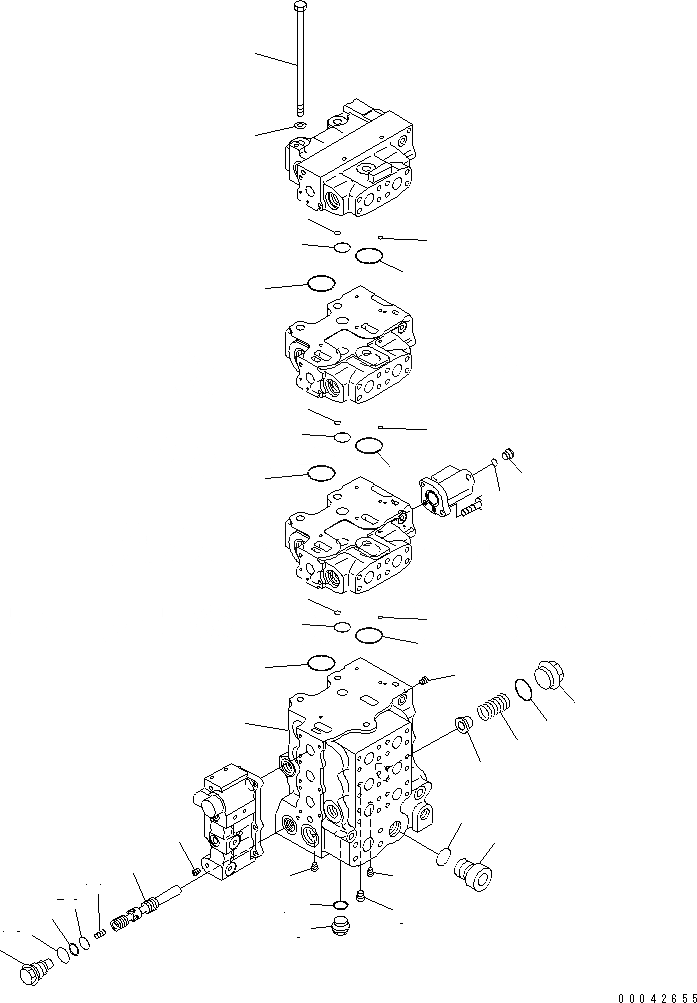 Схема запчастей Komatsu D155AX-6A - УПРАВЛЯЮЩ. КЛАПАН (ДВОЙН. НАКЛОН.) (/)(№8-) ОСНОВН. КОМПОНЕНТЫ И РЕМКОМПЛЕКТЫ