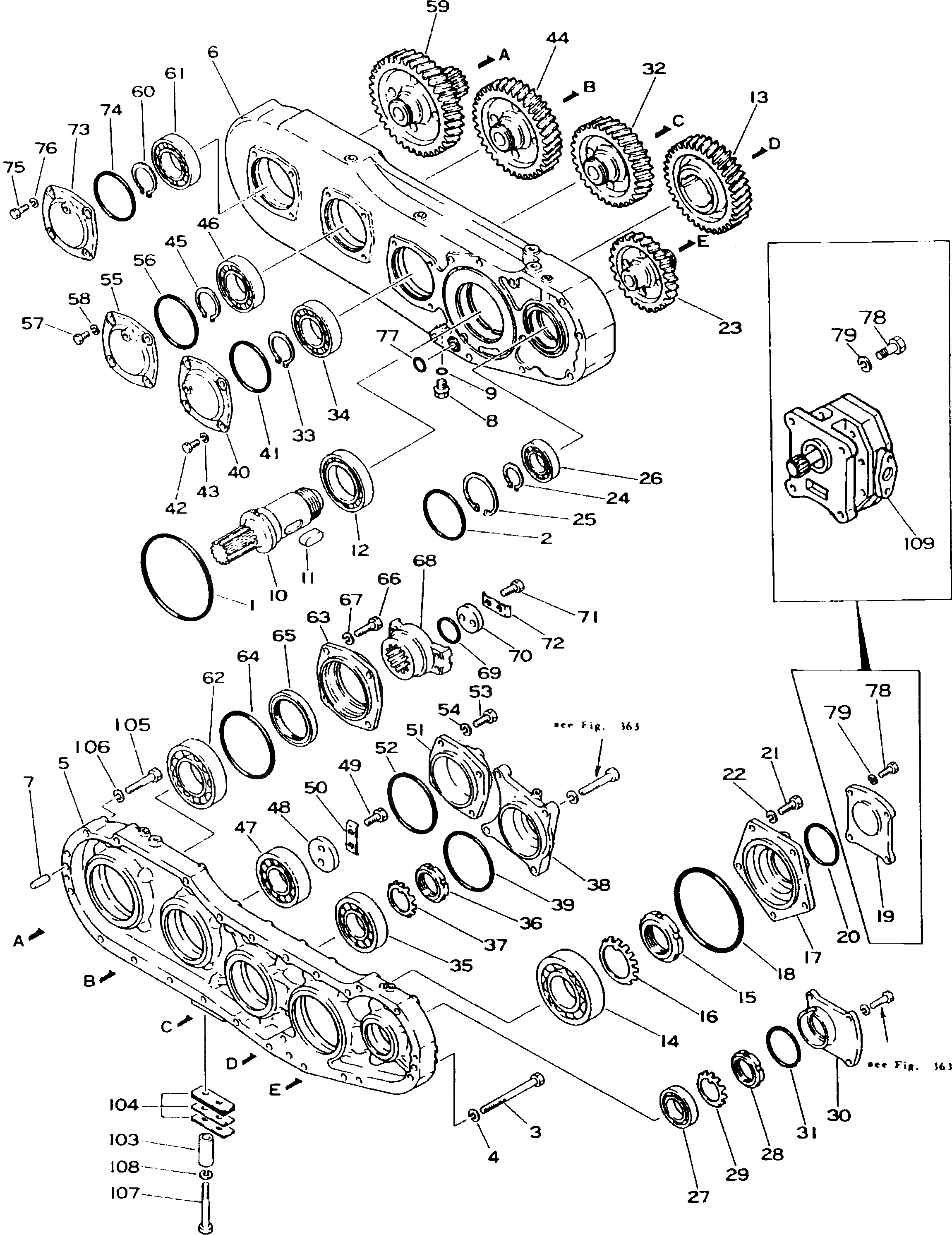Схема запчастей Komatsu D155C-1P-ZZ - МЕХ-М ОТБОРА МОЩНОСТИ КОМПОНЕНТЫ ДВИГАТЕЛЯ И ЭЛЕКТРИКА