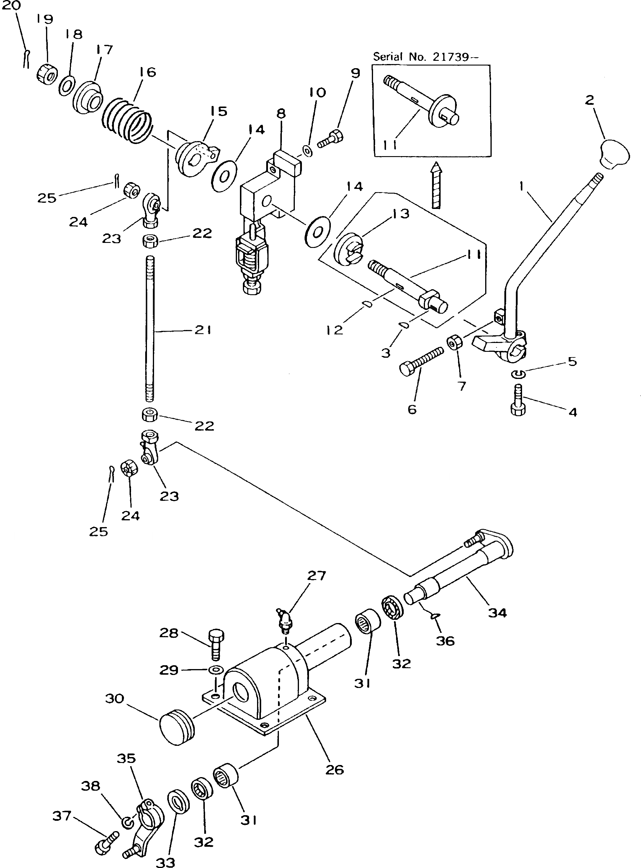 Схема запчастей Komatsu D155C-1P-ZZ - РЫЧАГ УПРАВЛ-Я ПОДАЧЕЙ ТОПЛИВА КОМПОНЕНТЫ ДВИГАТЕЛЯ И ЭЛЕКТРИКА