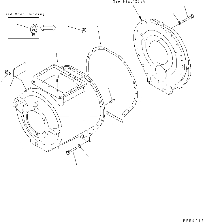 Схема запчастей Komatsu D155C-1P-ZZ - ТРАНСМИССИЯ (/)¤ КОРПУС(№-) ГТР CNVERTER И ТРАНСМИССИЯ