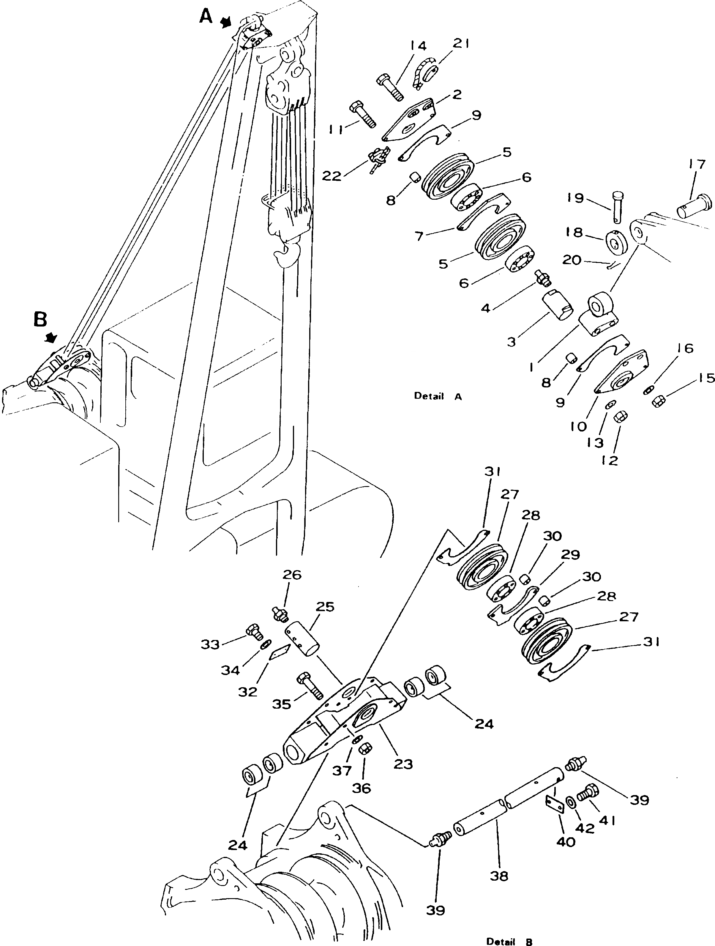Схема запчастей Komatsu D155C-1P-ZZ - ПОЛИСПАСТ РАБОЧЕЕ ОБОРУДОВАНИЕ