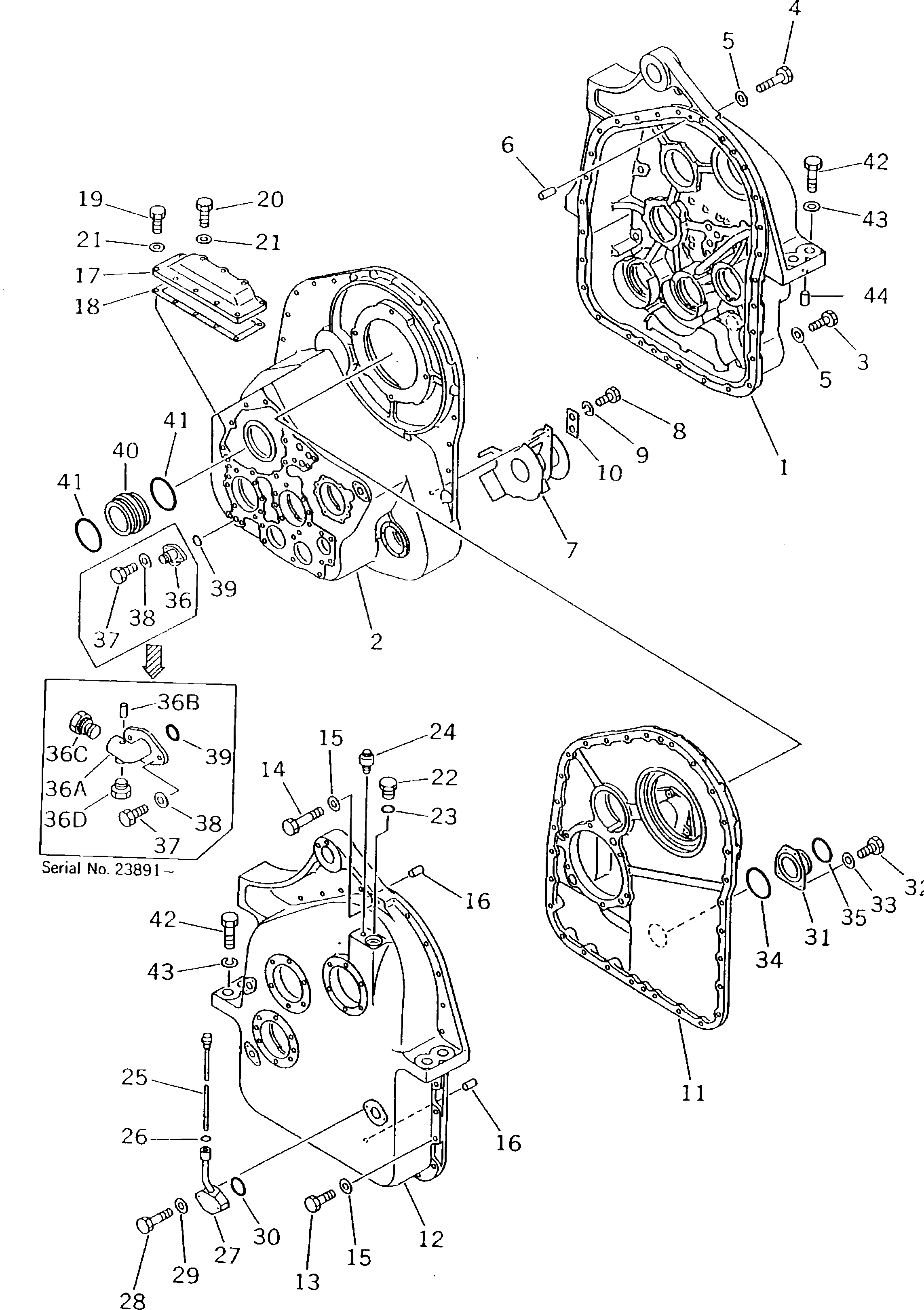 Схема запчастей Komatsu D155C-1P-ZZ - ЛЕБЕДКА РАБОЧЕЕ ОБОРУДОВАНИЕ