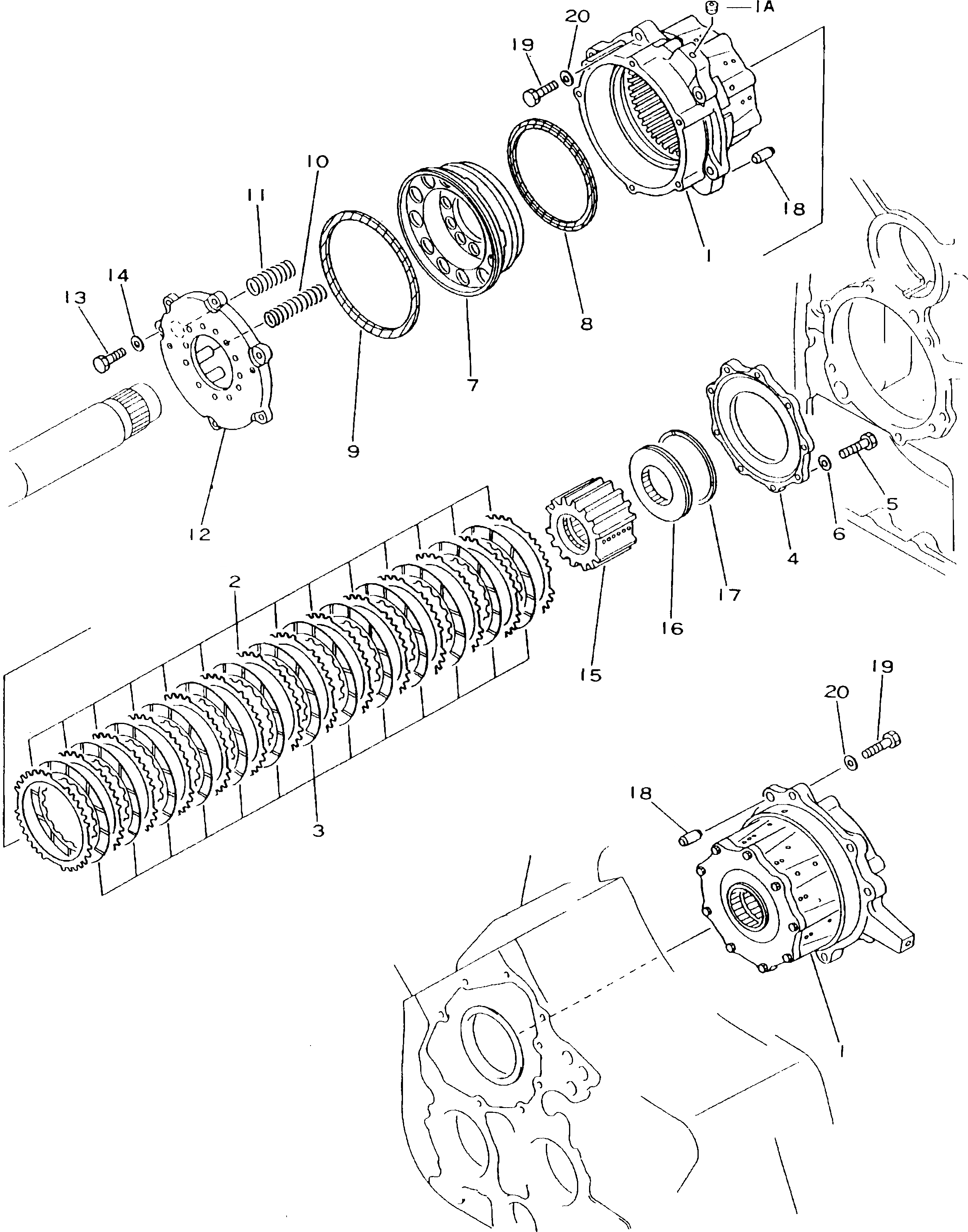 Схема запчастей Komatsu D155C-1P-ZZ - ЛЕБЕДКА ТОРМОЗ. ГРУППА РАБОЧЕЕ ОБОРУДОВАНИЕ
