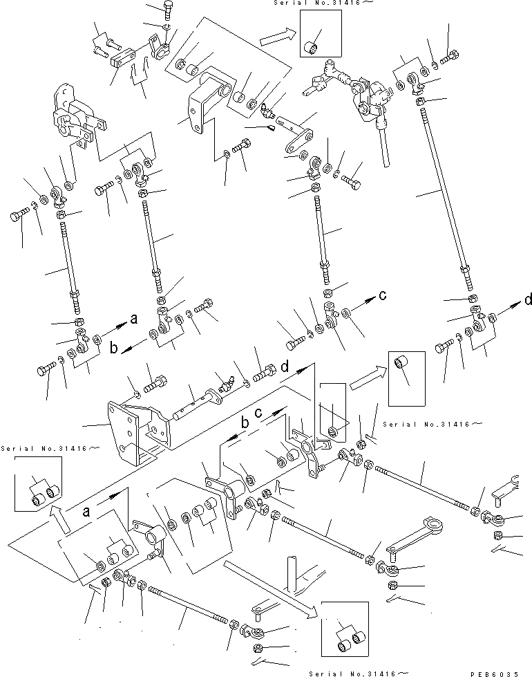 Схема запчастей Komatsu D155C-1P-ZZ - МЕХАНИЗМ РЫЧАГА УПРАВЛ-Я ЛЕБЕДКОЙ РАБОЧЕЕ ОБОРУДОВАНИЕ