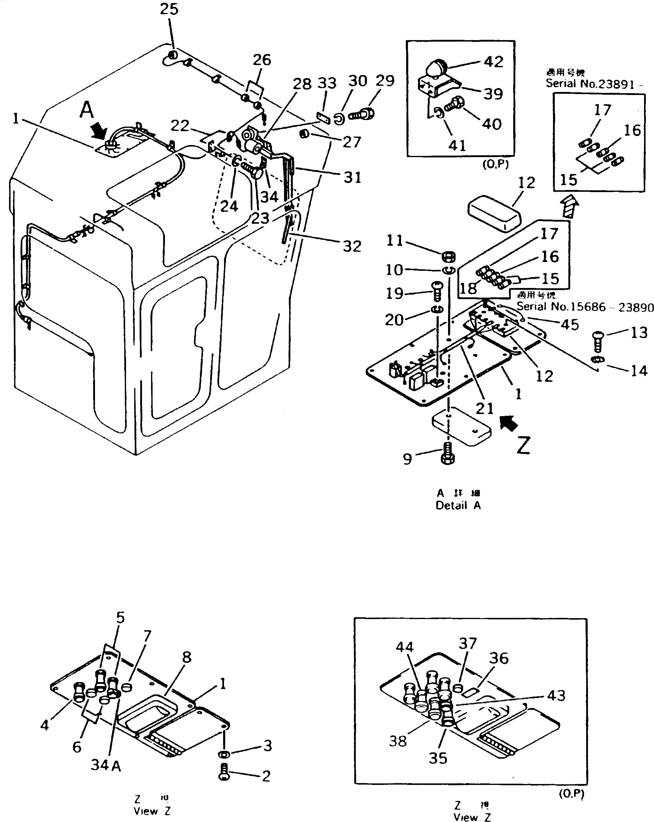 Схема запчастей Komatsu D155C-1P-ZZ - ЭЛЕКТРОПРОВОДКА В КАБИНЕ (/) ОПЦИОННЫЕ КОМПОНЕНТЫ